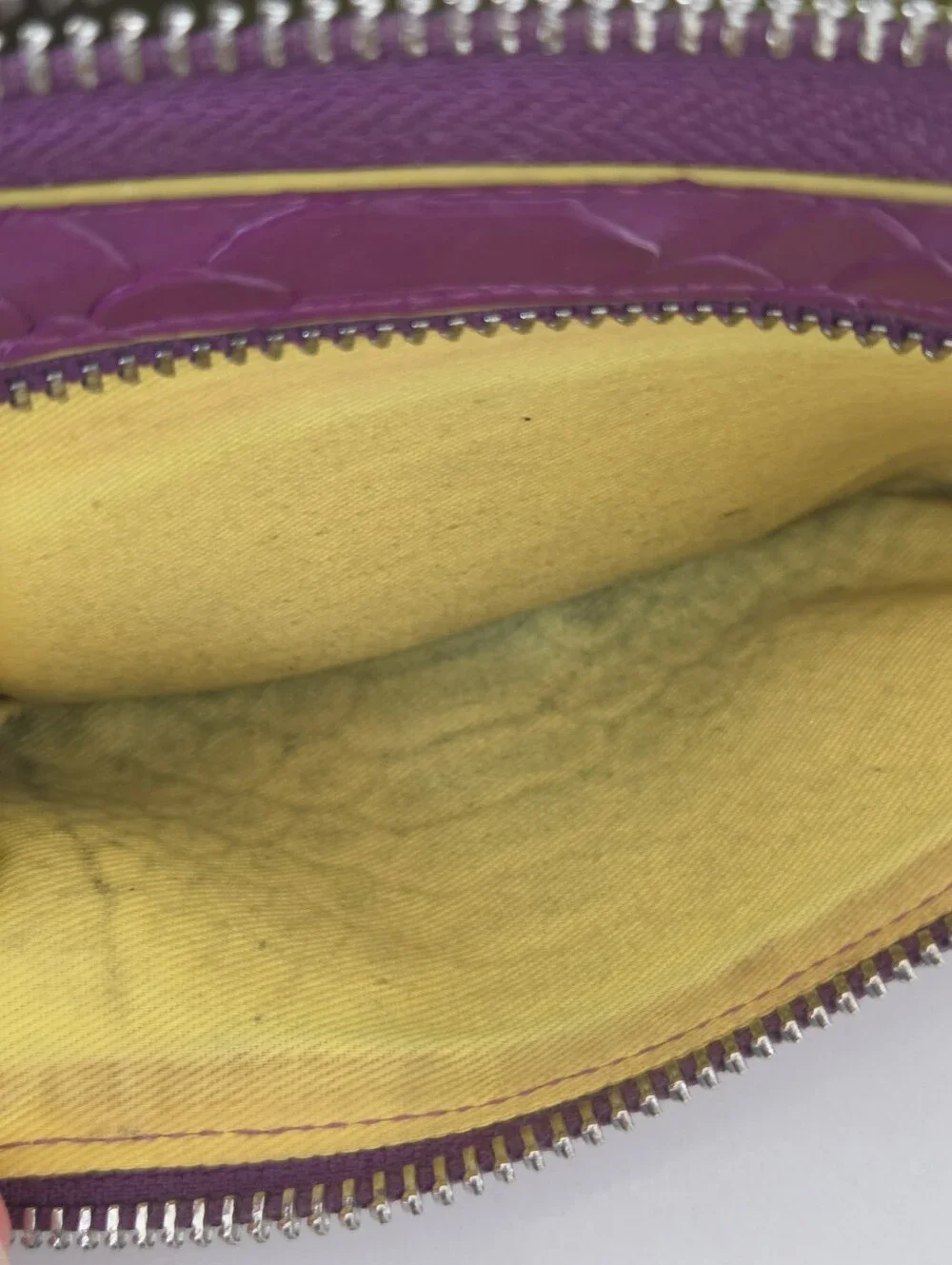 Lodis Wallet Purple Python Snake Print Zip Around Magenta Lime Green Leather